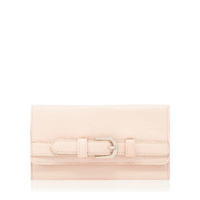Pink flap over buckle wallet
